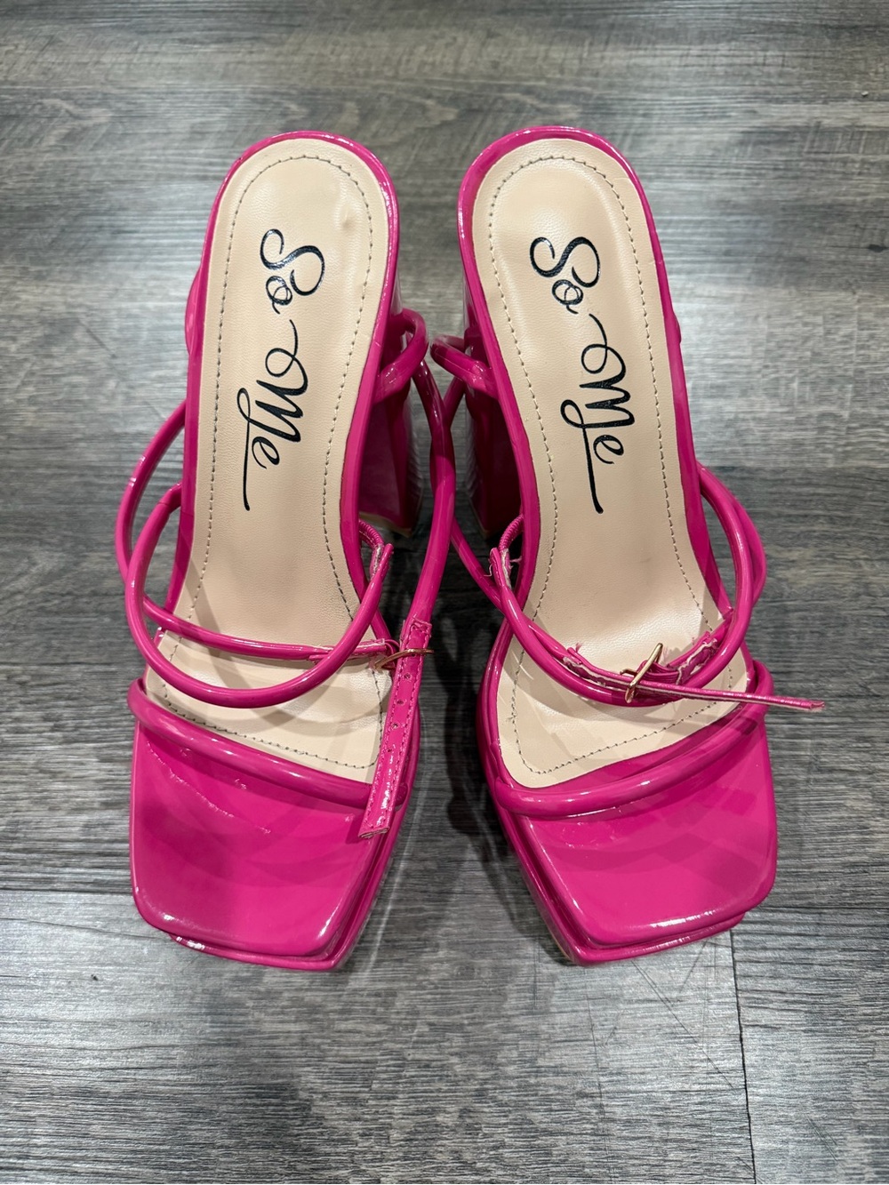 So Me Hot Pink Patent Platform Heels